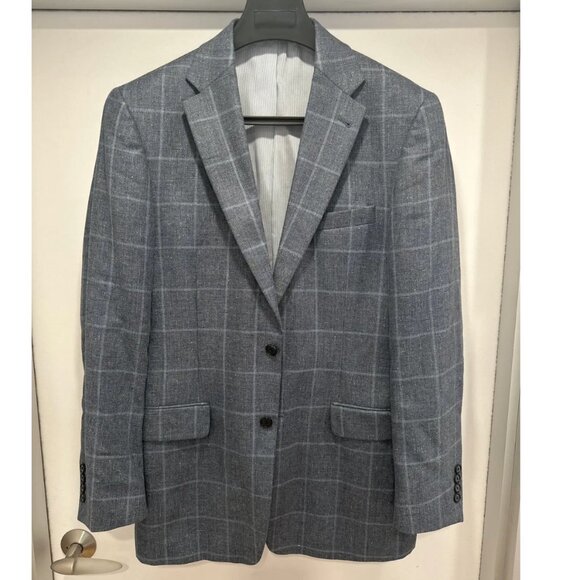 Jos. A. Bank. Blue Windowpane Blazer - Size 40L
